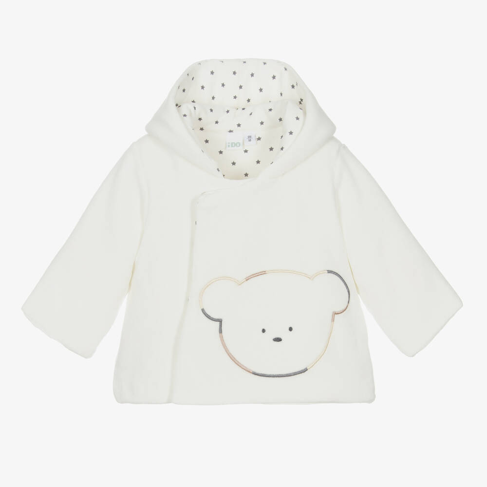 iDO Mini - Ivory Velour Baby Jacket | Childrensalon