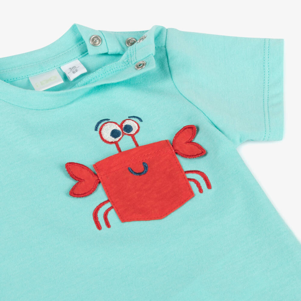 iDO Mini-Little Boys Sea Blue Crab Tee | Childrensalon Outlet