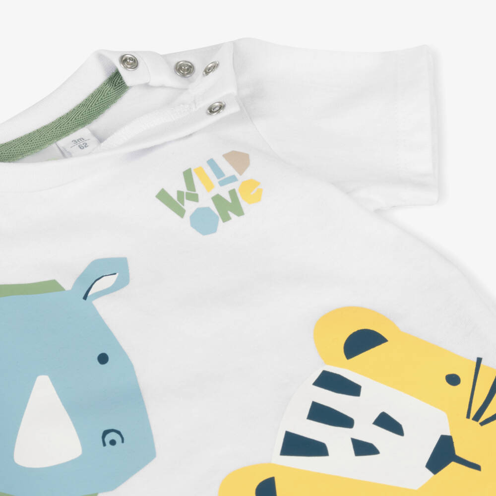 iDO Mini-Little Gents Navy & White Cotton Set | Childrensalon Outlet