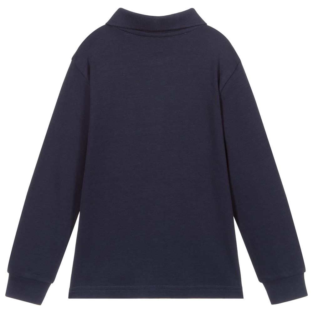iDO Baby-Navy Blue Cotton Polo Shirt | Childrensalon Outlet