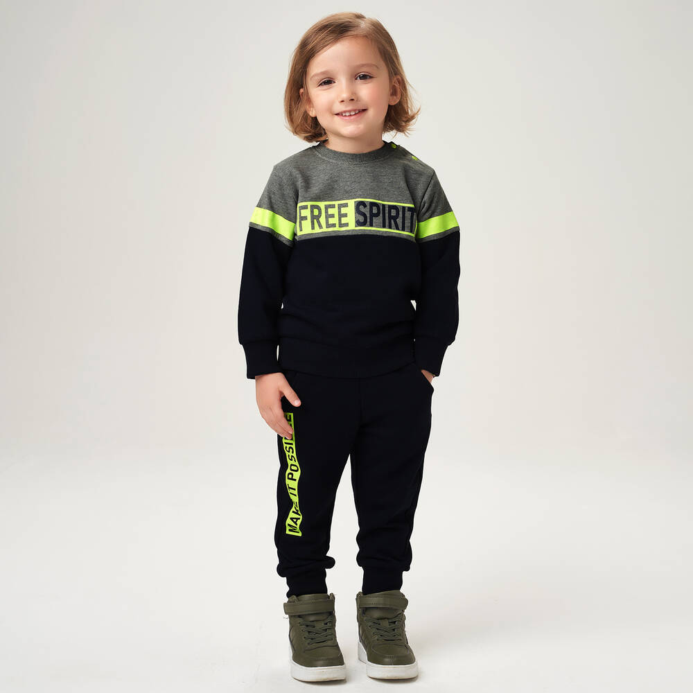 iDO Малыши-Navy Blue & Grey Tracksuit | Childrensalon Outlet