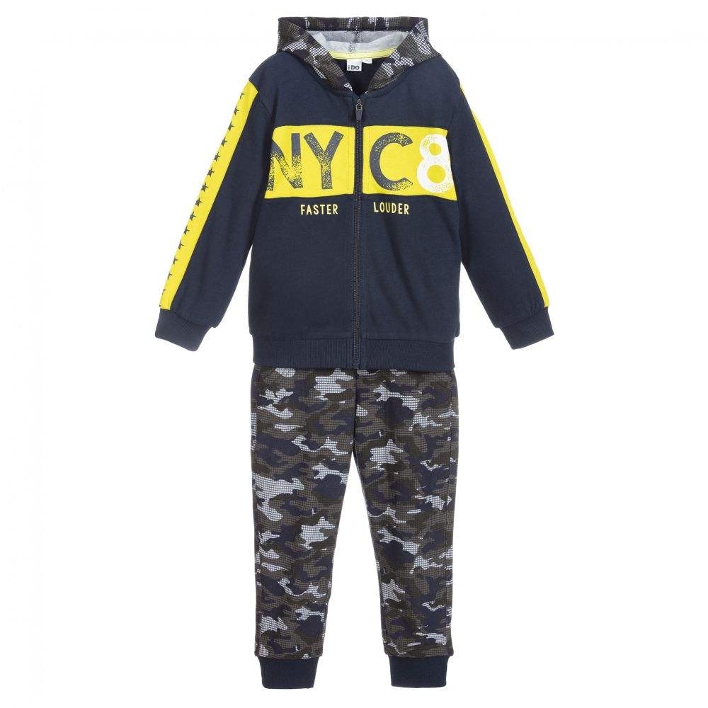 iDO Baby-Navy Blue Khaki Tracksuit | Childrensalon Outlet