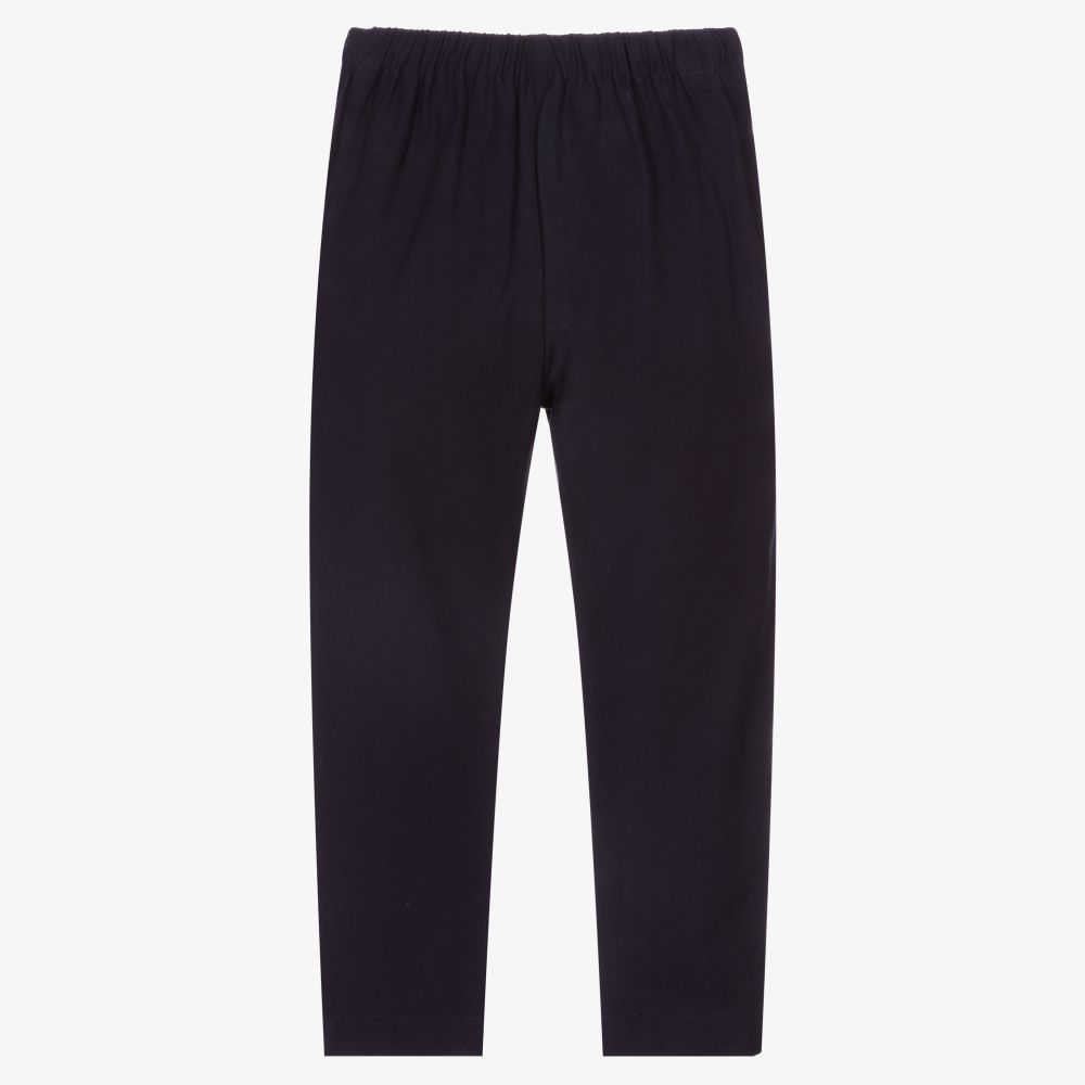 iDO Junior-Navy Blue Viscose Trousers | Childrensalon Outlet