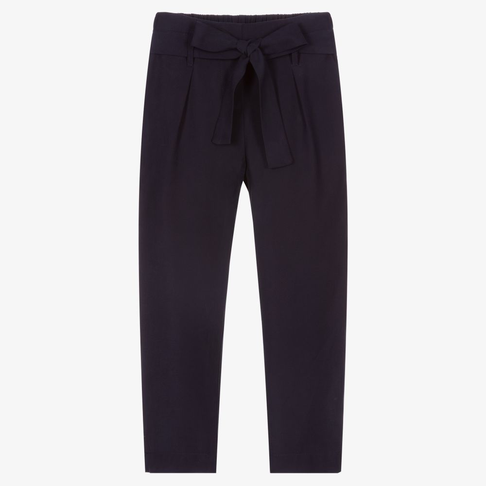 iDO Junior - Navy Blue Viscose Trousers | Childrensalon