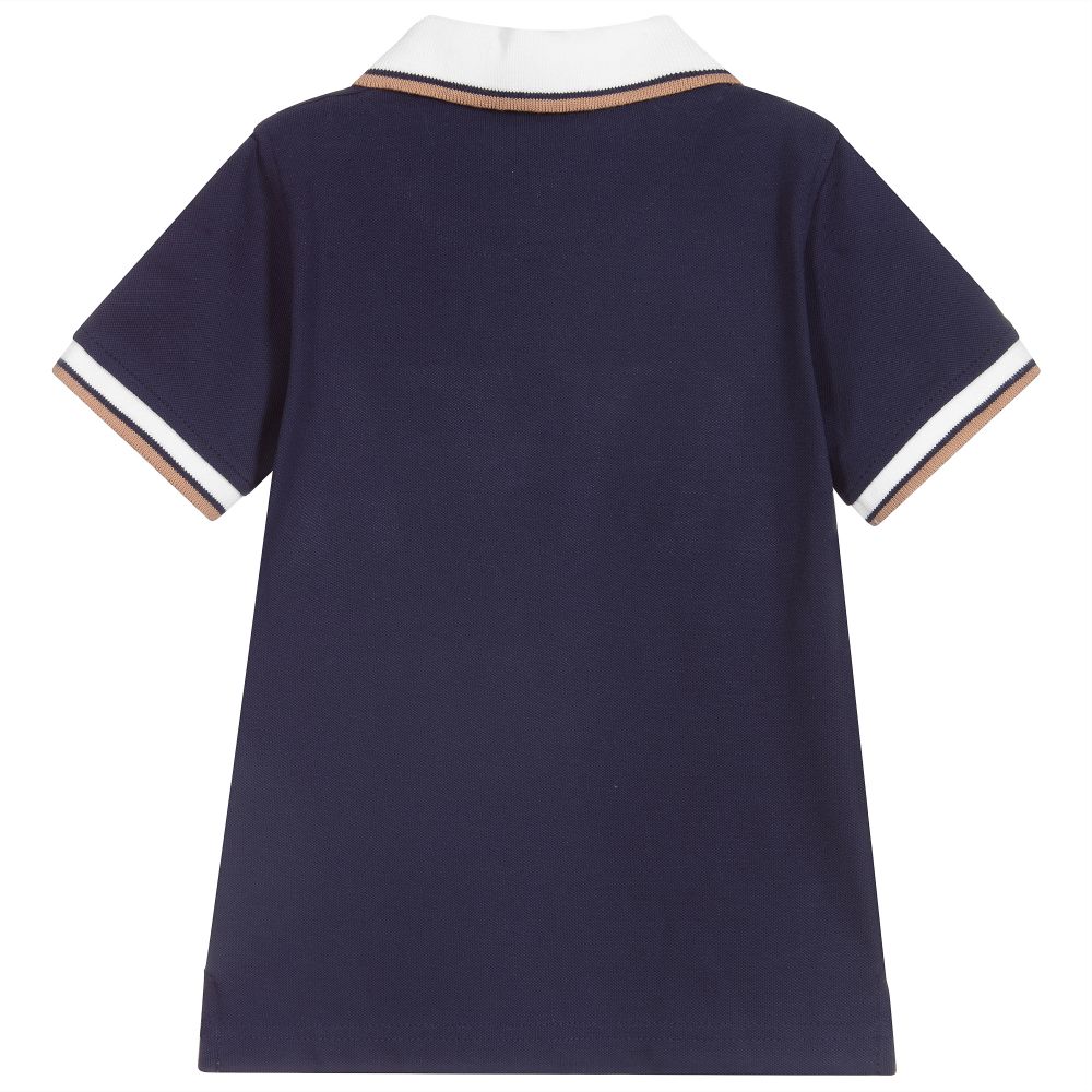 iDO Baby-Navy Blue & White Polo Shirt | Childrensalon Outlet