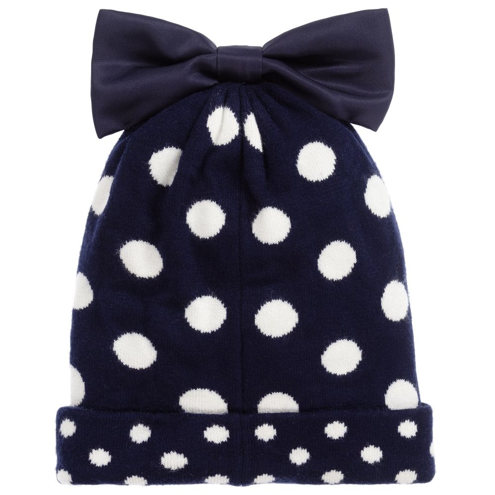 آي دو Baby-قبعة مزيج فيسكوز لون كحلي و أبيض للبنات | Childrensalon Outlet