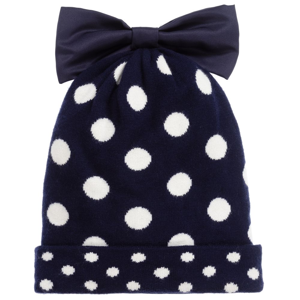 iDO Baby - Navy Blue & White Viscose Hat | Childrensalon
