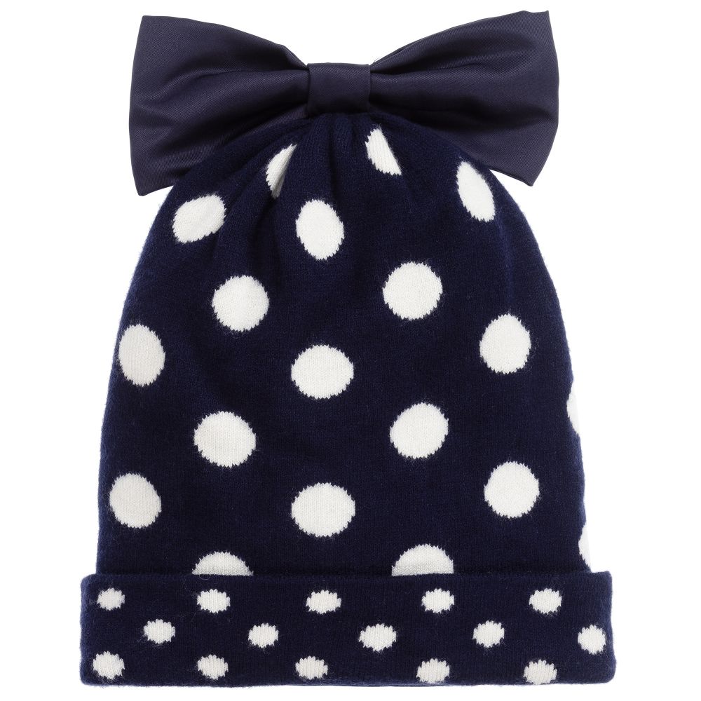 iDO Baby-Navy Blue & White Viscose Hat | Childrensalon Outlet