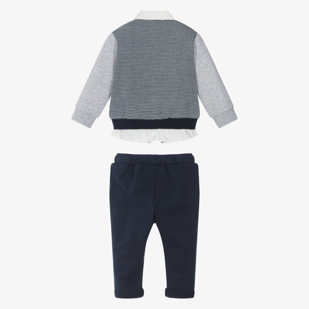 iDO Мини-Navy Houndstiith Trouser Set | Childrensalon Outlet