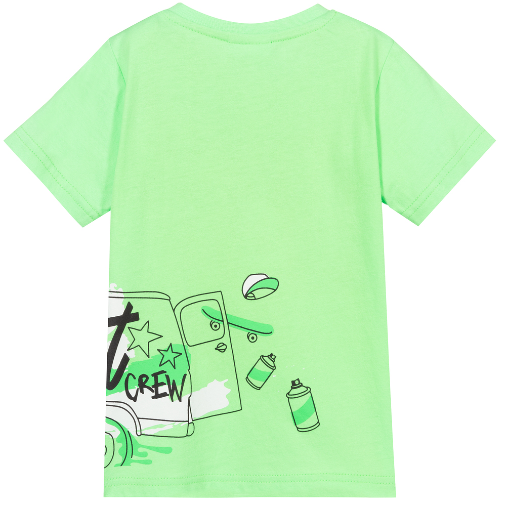 iDO Baby-Neon Green Cotton T-Shirt | Childrensalon Outlet
