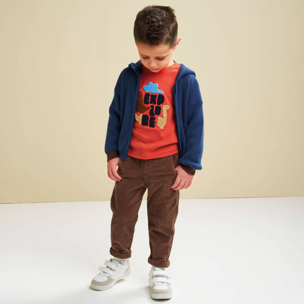 iDO-Orange Dino Ls Top | Childrensalon Outlet