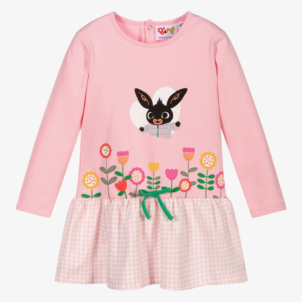 iDO Baby-Pink Bing Bunny Jersey Dress | Childrensalon Outlet