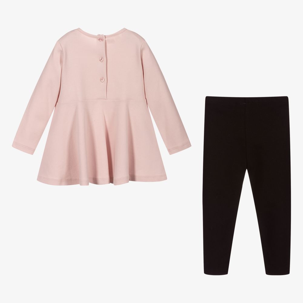 iDO Малыши-Комплект из розового топа с черными легинсами | Childrensalon Outlet