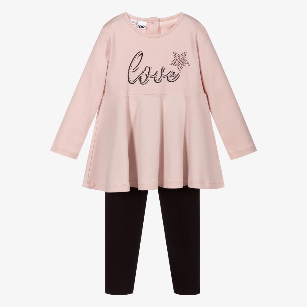 iDO Baby - Ensemble legging rose et noir  | Childrensalon