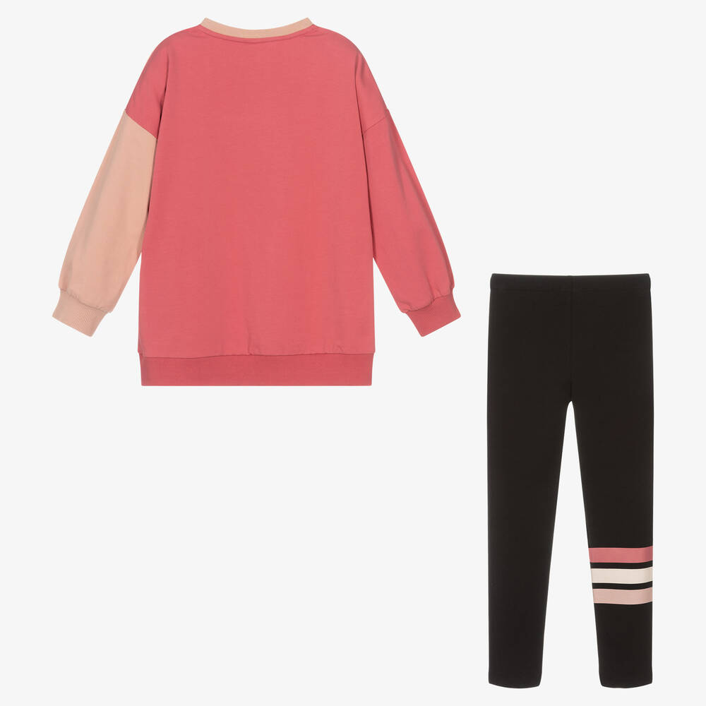 iDO Junior-Pink & Black Leggings Set | Childrensalon Outlet