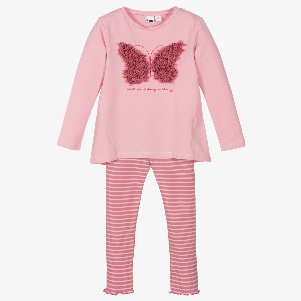 iDO Baby - Розовый топ с бабочкой и легинсы в полоску | Childrensalon