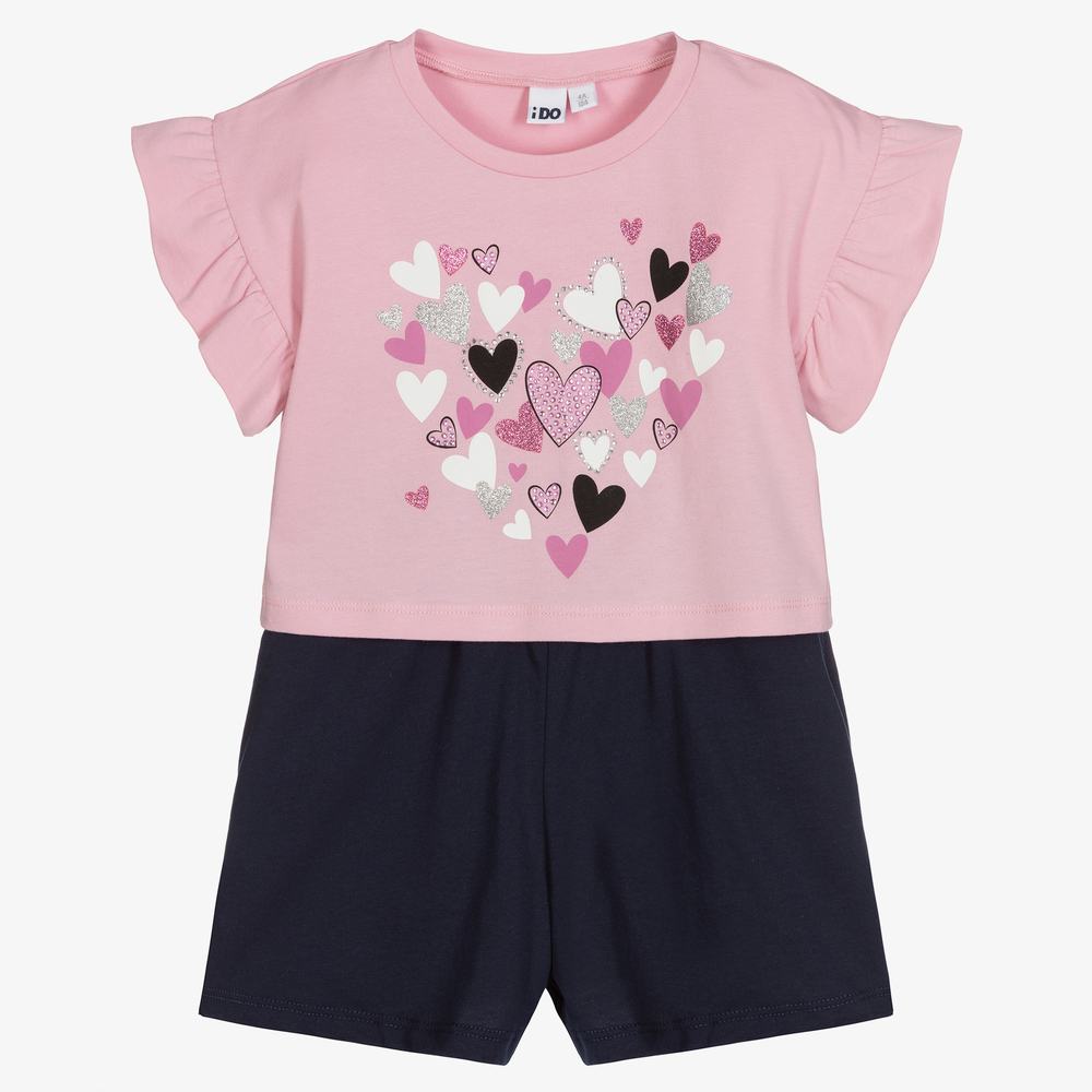 iDO Baby - Ensemble short rose et marine | Childrensalon