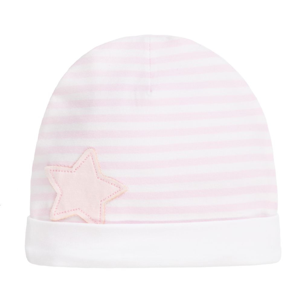 iDO Baby - Pink Striped Cotton Baby Hat | Childrensalon
