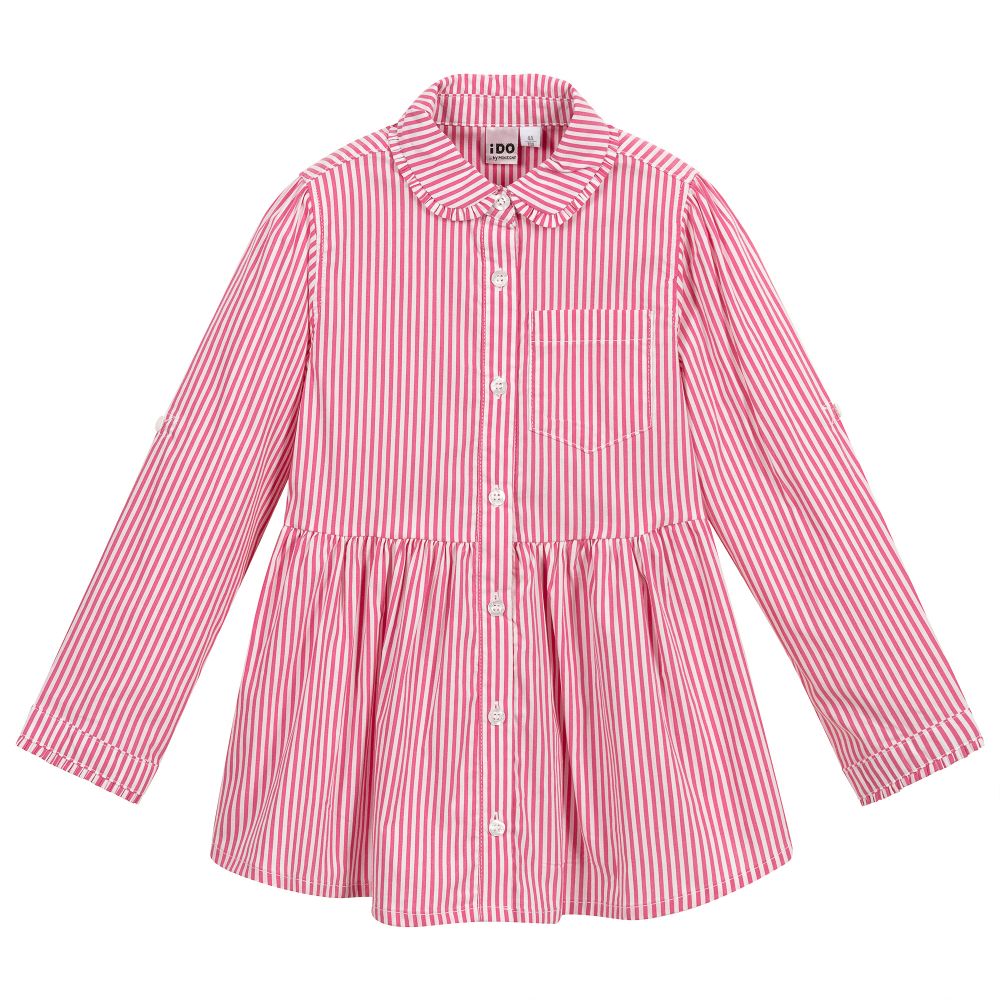 iDO Baby - Pink Striped Cotton Blouse | Childrensalon
