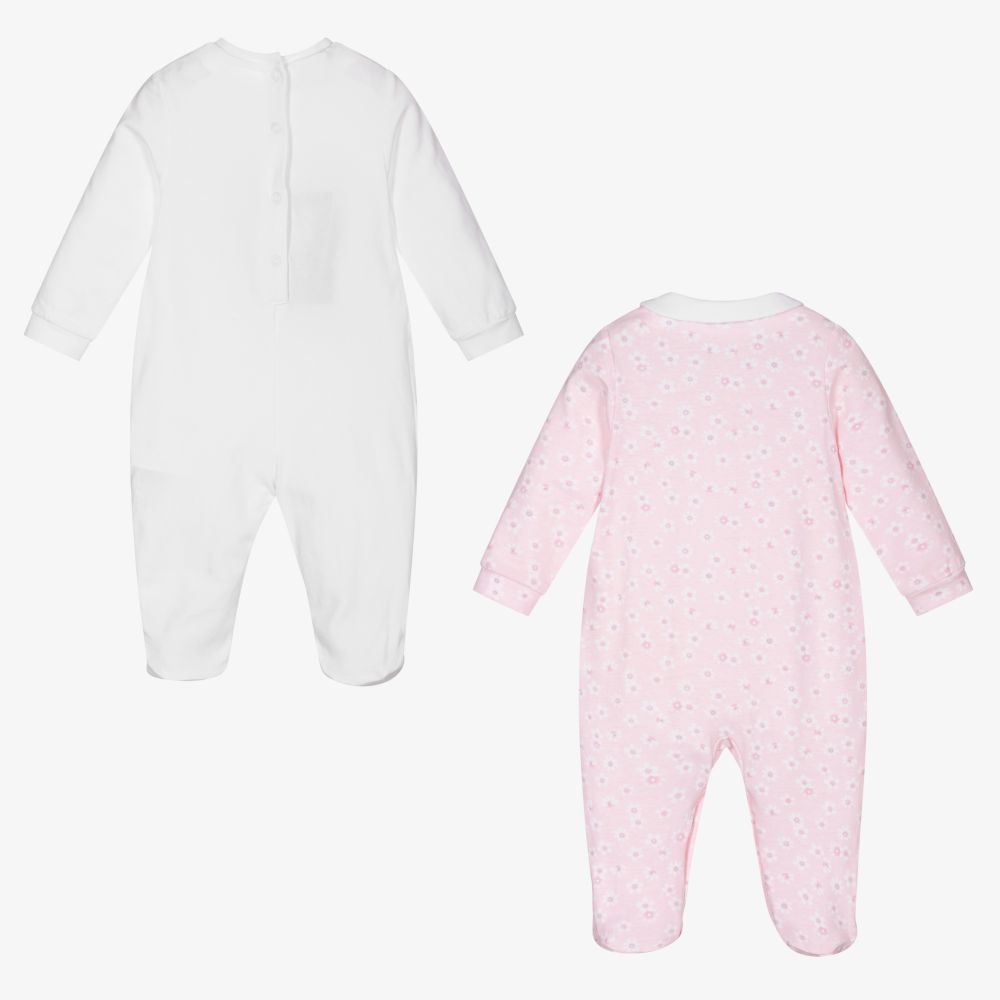 iDO Mini Pink & White Babygrows (2 Pack) Childrensalon Outlet