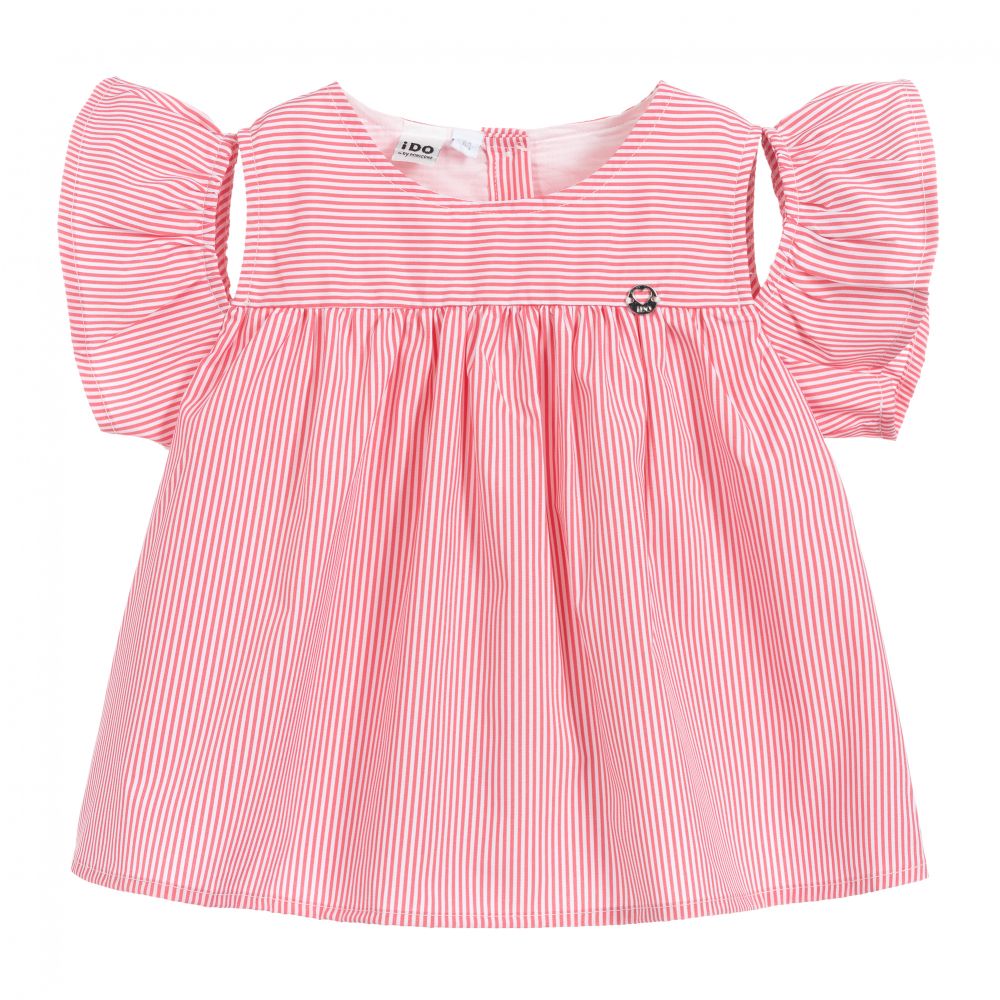 iDO Baby - Pink & White Stripe Blouse | Childrensalon