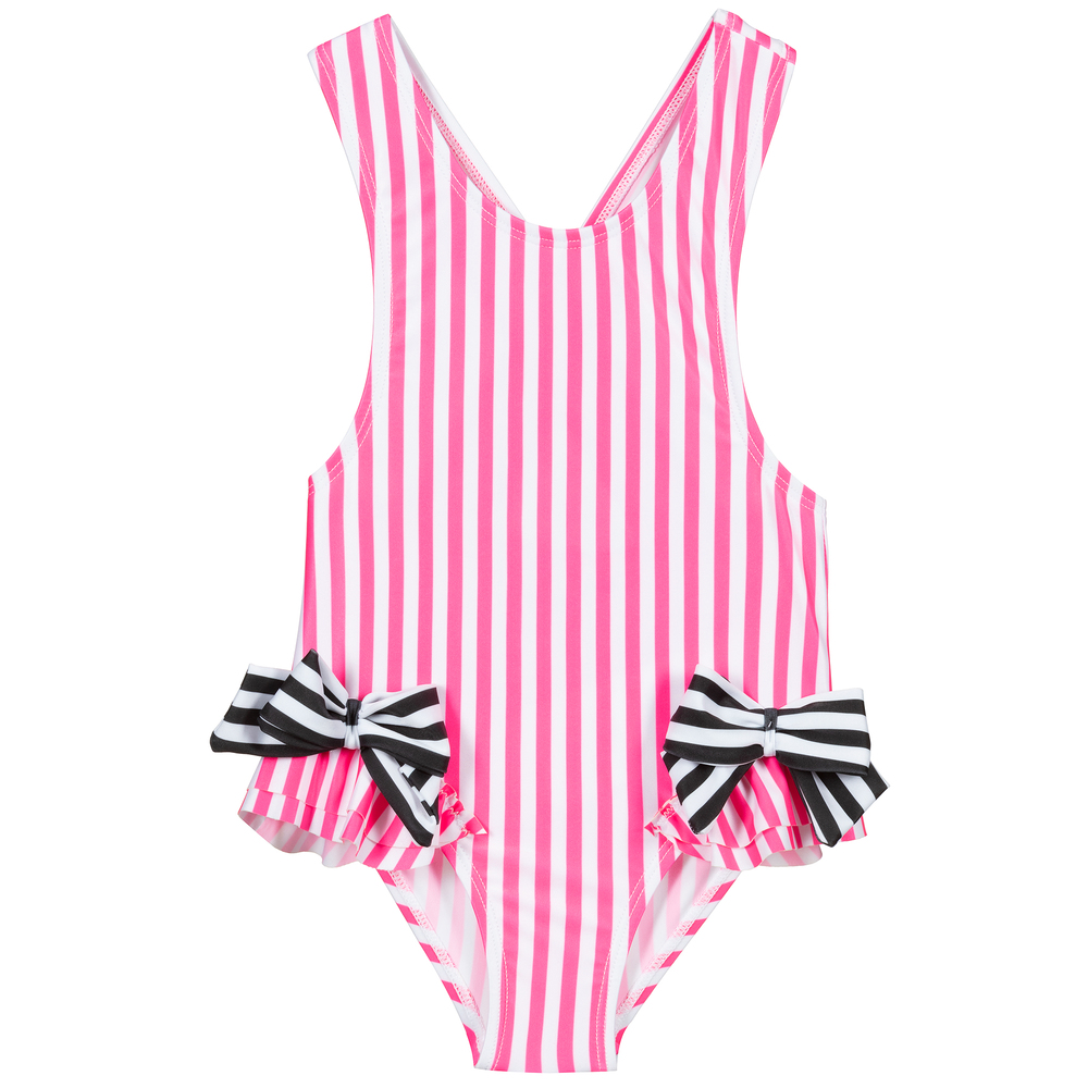 iDO Baby - Pink & White Stripe Swimsuit | Childrensalon