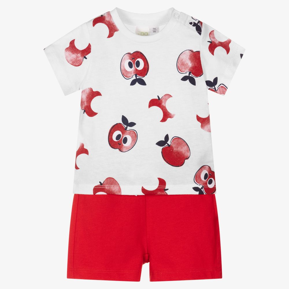 iDO Mini - Rotes Baby-Shorts-Set mit Äpfeln | Childrensalon