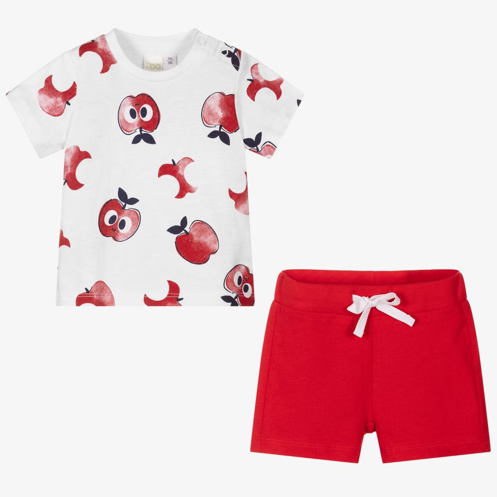 iDO Мини-Топ с яблоками и красные шорты для малышей | Childrensalon Outlet