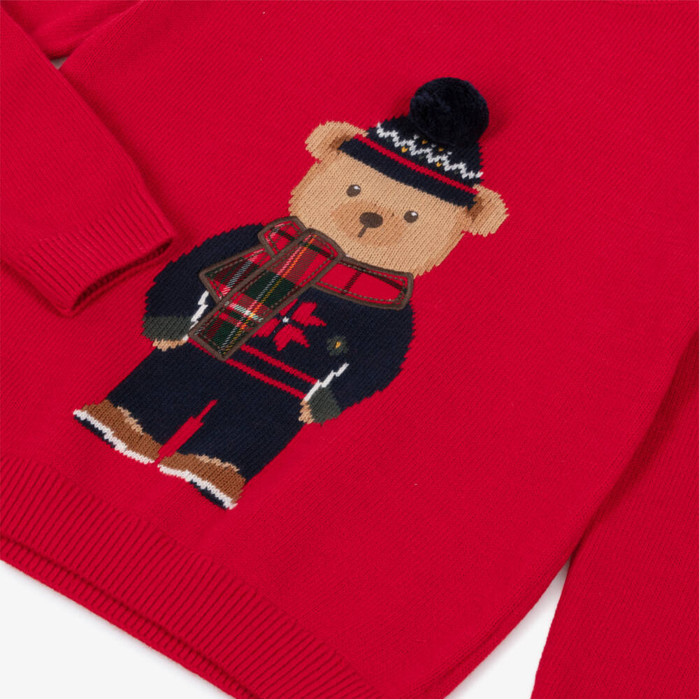 iDO-Red Bear Sweater | Childrensalon Outlet