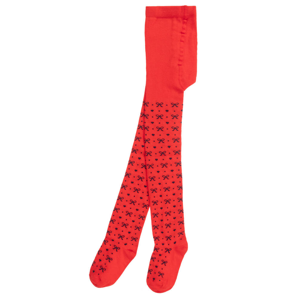 iDO Baby - Red \u0026 Blue Cotton Bow Tights 