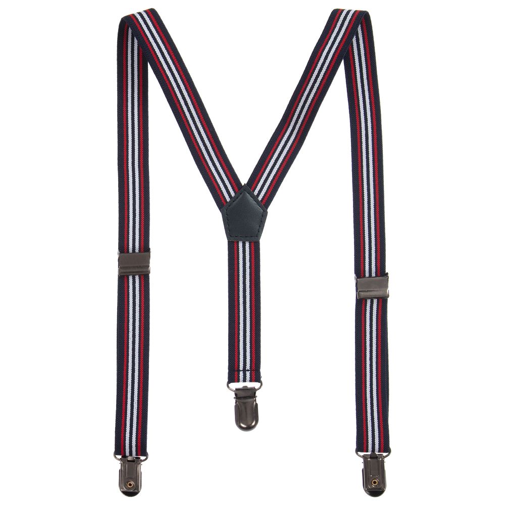 آي دو Junior-حمّالات إيلاسيتك ستريتش لون كحلي وأحمر للأولاد | Childrensalon Outlet