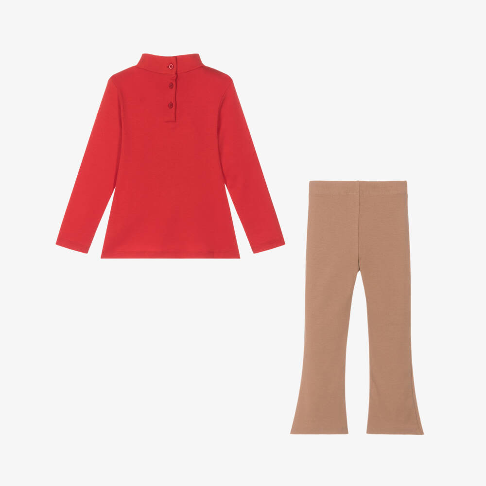 iDO-Red Bow Print Leggings Set | Childrensalon Outlet