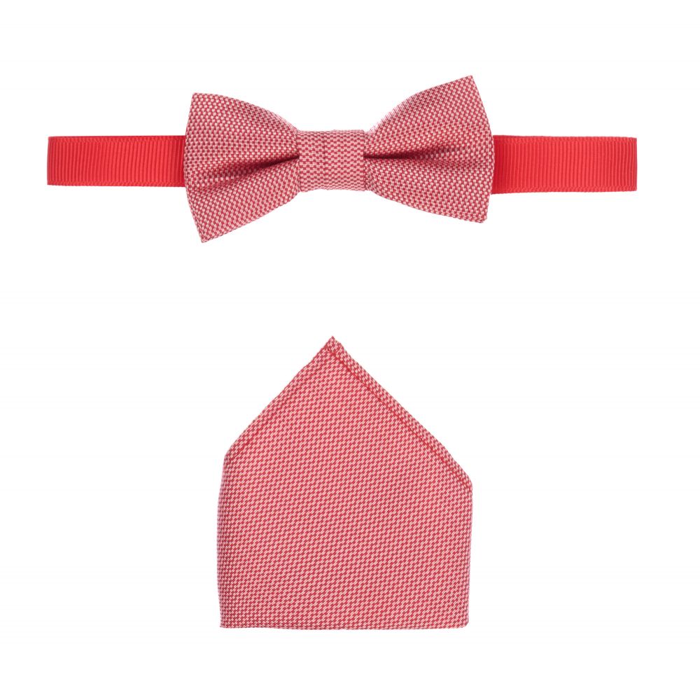 iDO Baby-Red Bow Tie & Pocket Square | Childrensalon Outlet