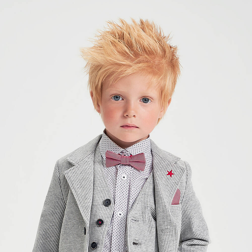 آي دو Baby-ربطة عنق ومنديل جيب بولي لون أحمر للأولاد | Childrensalon Outlet