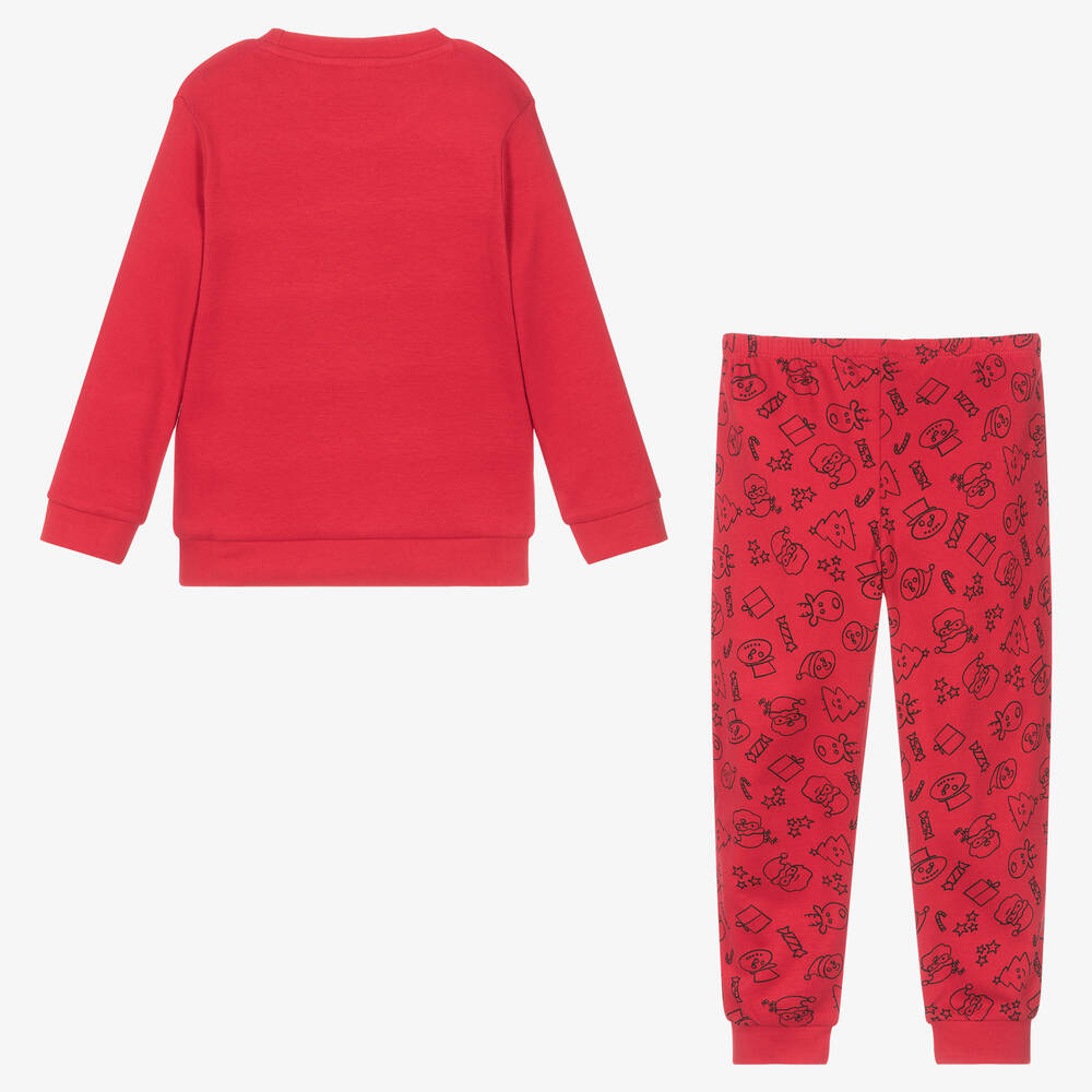 iDO Baby-بيجاما قطن جيرسي لون أحمر للبنات | Childrensalon Outlet