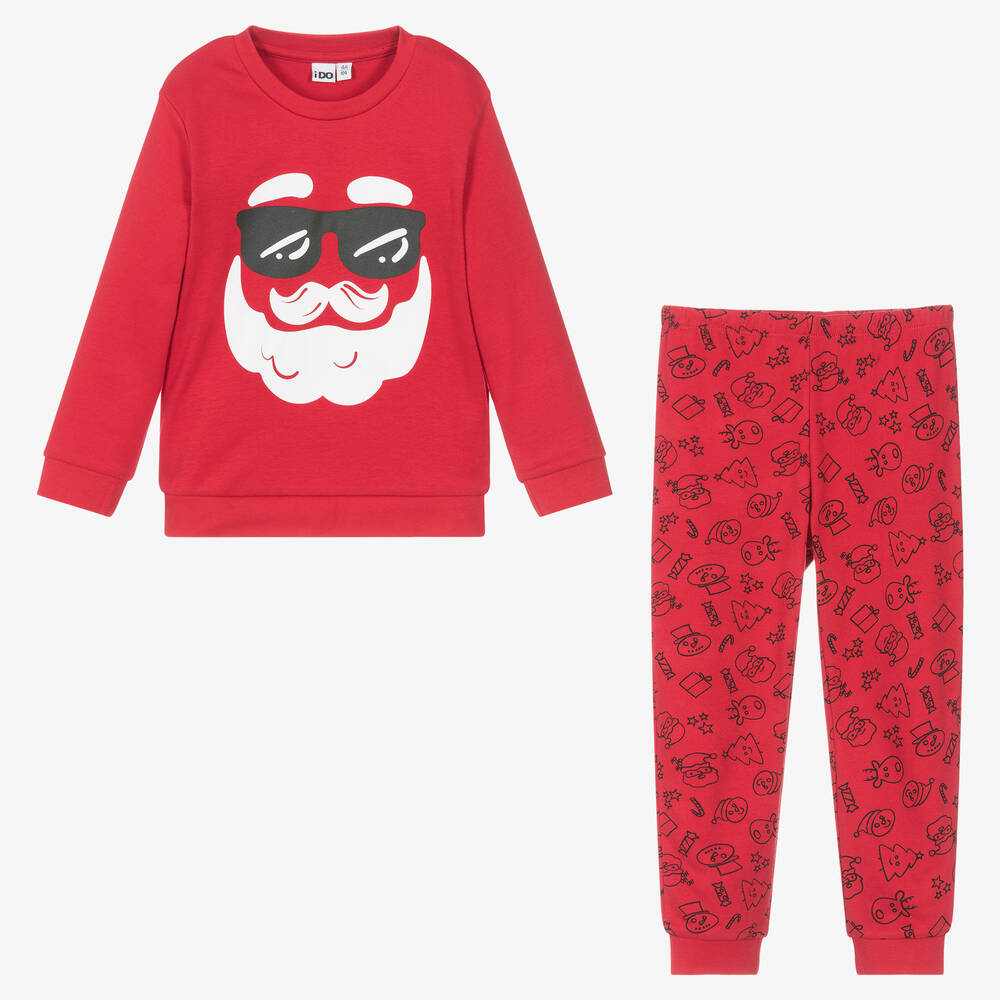 iDO Baby-بيجاما قطن جيرسي لون أحمر للبنات | Childrensalon Outlet