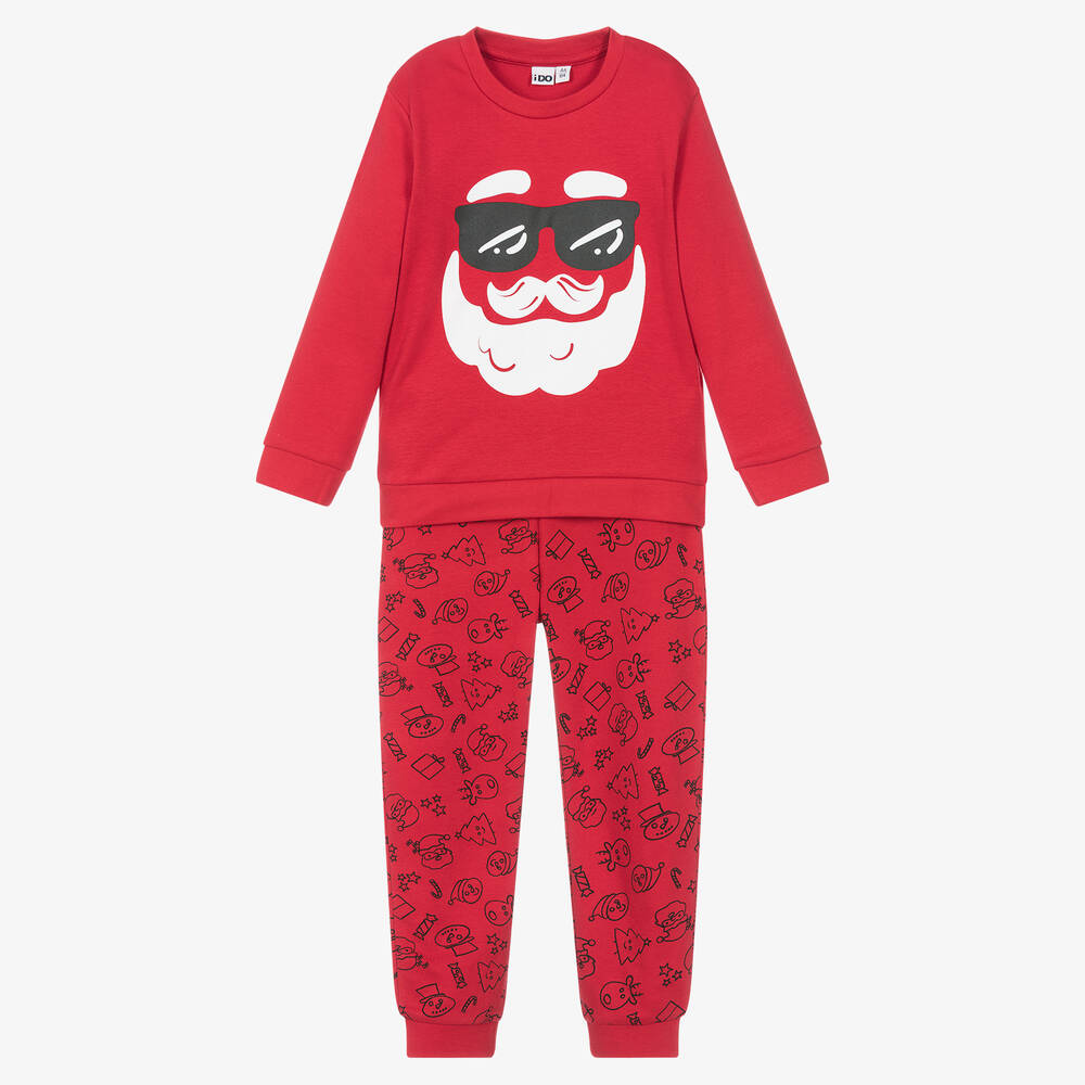 iDO Baby - Weihnachts-Baumwoll-Schlafanzug Rot | Childrensalon