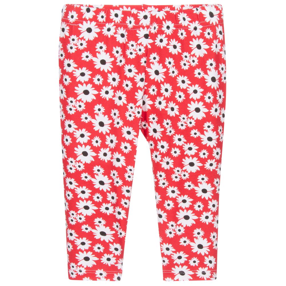 iDO Baby - Legging fleuri rouge en coton | Childrensalon