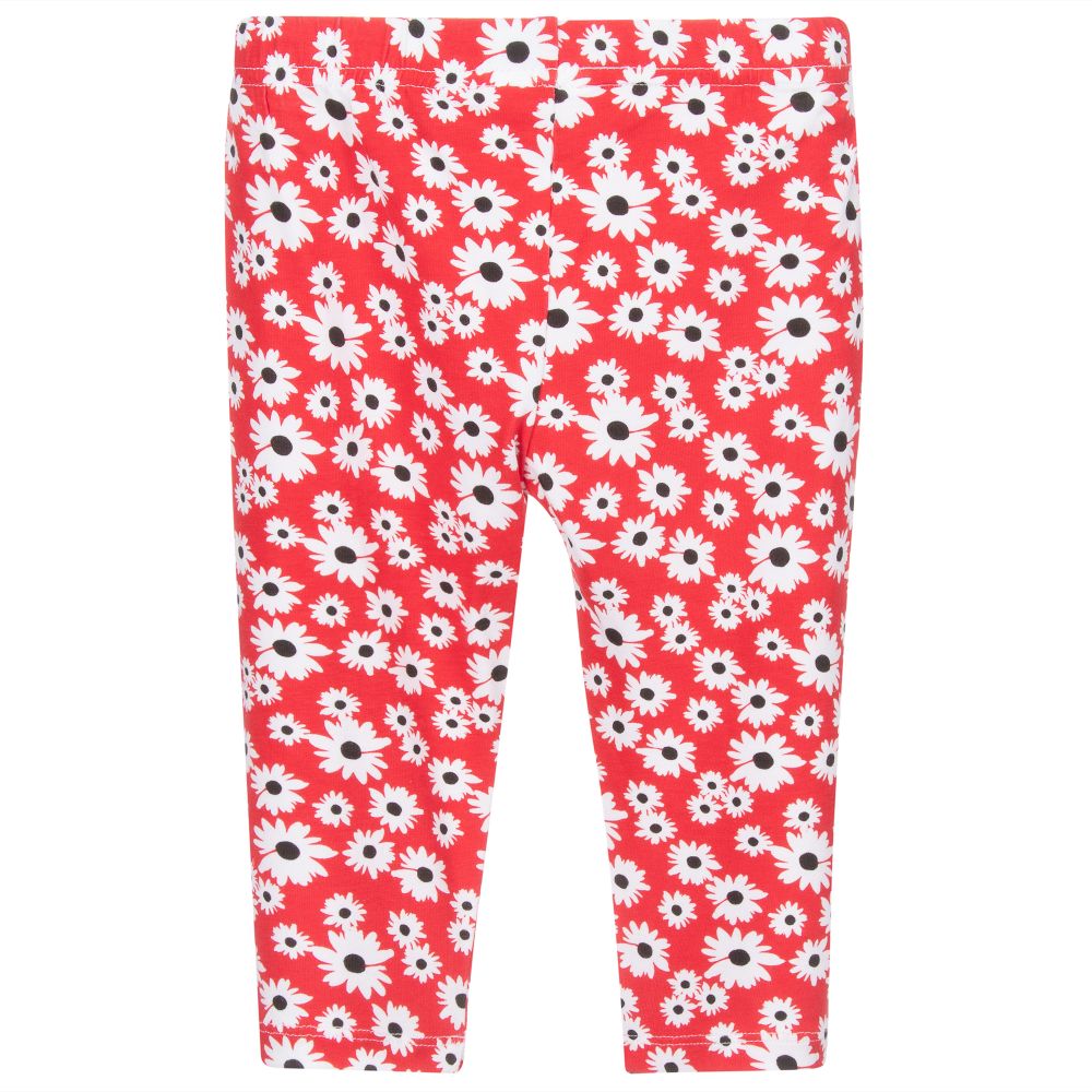 iDO Малыши-Красные хлопковые легинсы в цветочек | Childrensalon Outlet