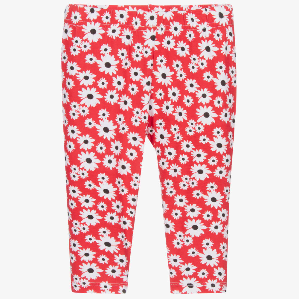iDO Baby-Red Cotton Floral Leggings | Childrensalon Outlet