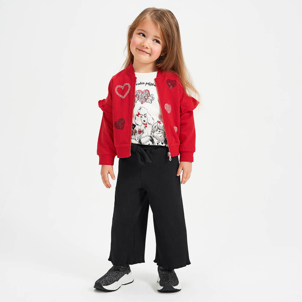 iDO Малыши-Красный топ из хлопкового джерси на молнии | Childrensalon Outlet