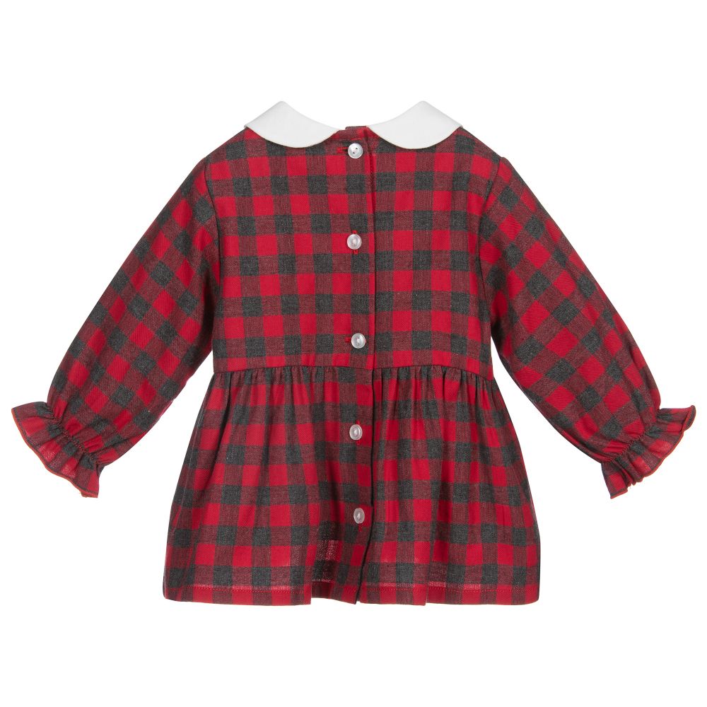 iDO Мини-Red & Grey Check Baby Blouse | Childrensalon Outlet