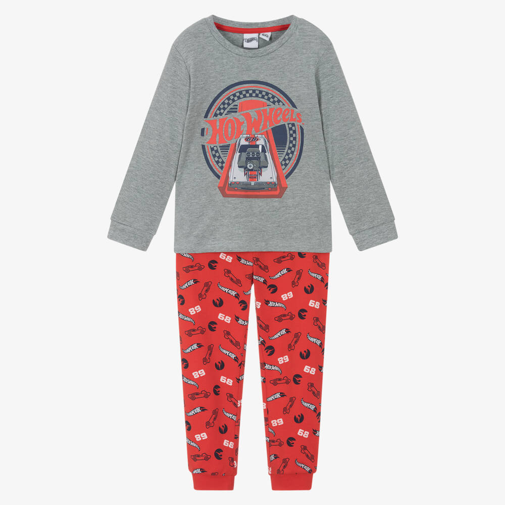 iDO-Red & Grey 'hot Wheels' Pyjama | Childrensalon Outlet