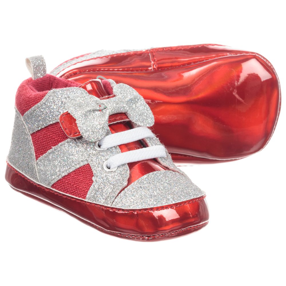 iDO Mini - Red & Silver Pre-Walkers | Childrensalon