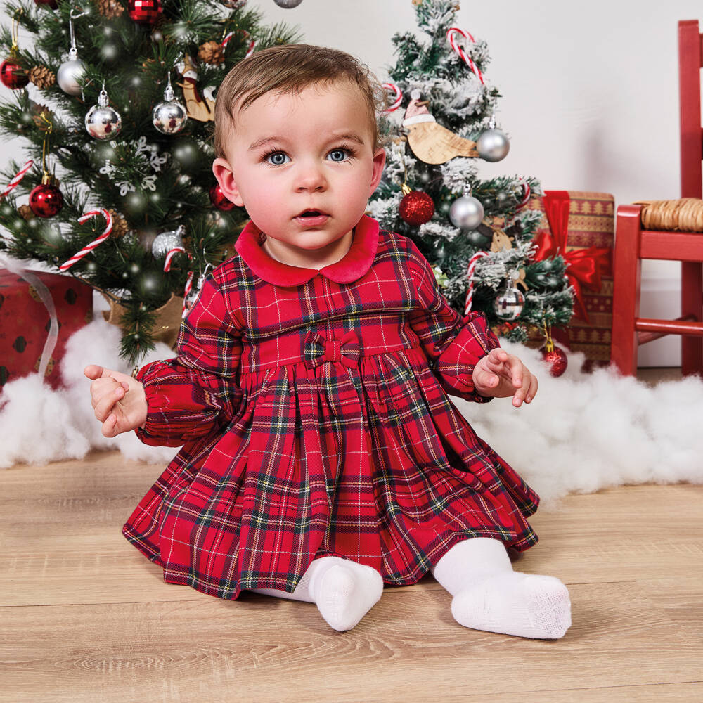 iDO-Red Tartan Cotton Dress | Childrensalon Outlet