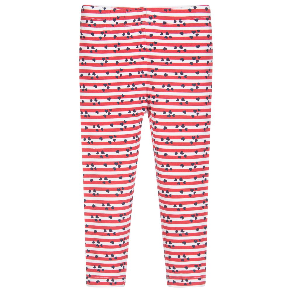 Red and white striped baby leggings hotsell