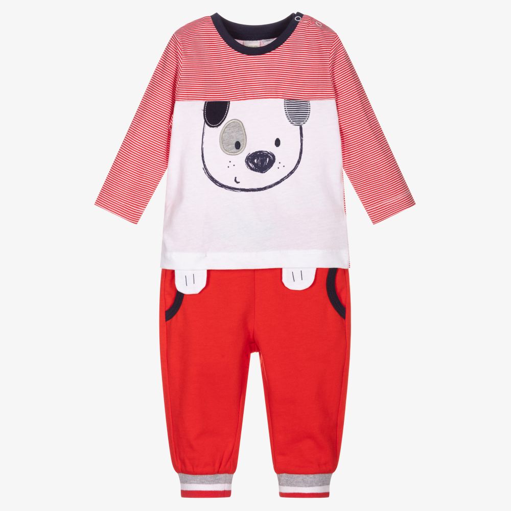 iDO Mini - Red & White Trousers Set | Childrensalon
