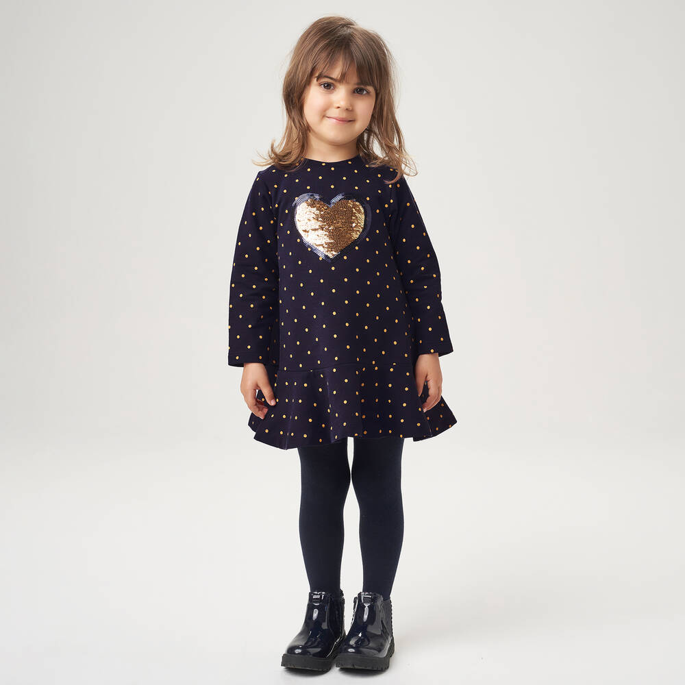 iDO Baby-Reversible Sequin Cotton Dress | Childrensalon Outlet