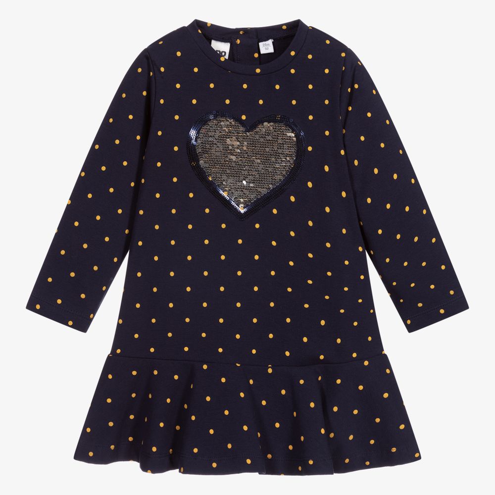 iDO Baby-Reversible Sequin Cotton Dress | Childrensalon Outlet