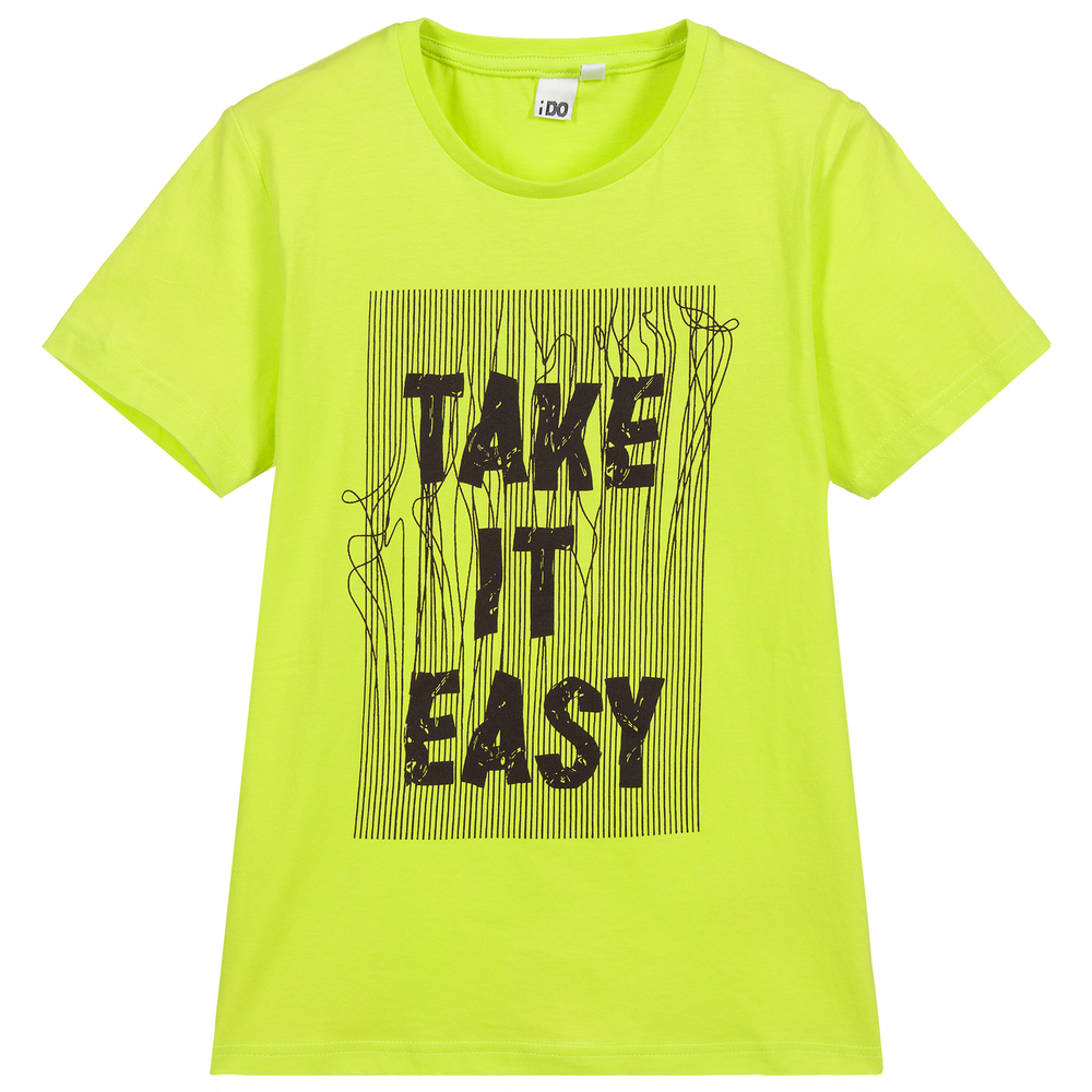 iDO Junior - Teen Boys Lime Green T-Shirt | Childrensalon